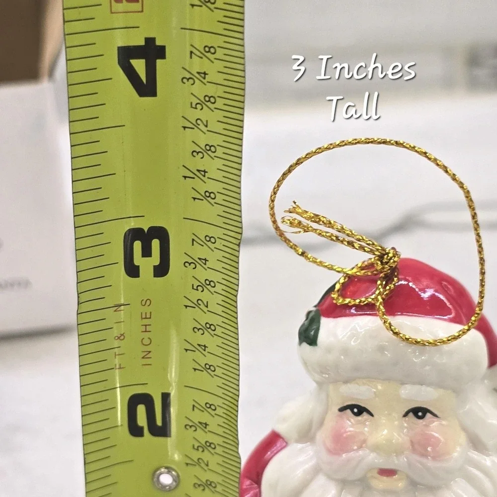 New Porcelain Santa Claus Ornament‎ Hinged Christmas Box 3 Inch Pudgy Santa 3 in